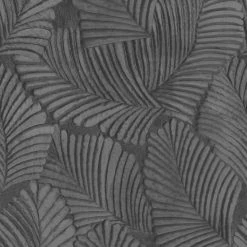 Ashton And Barrow Luxury Art Deco Palm Leaf Design Wallpaper - Charcoal Grey (10.5m Length) 5 Ashton And Barrow Luxury Art Deco Palm Leaf Design Wallpaper - Charcoal Grey (10.5m Length)