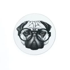 Rory Dobner - Percy Pugworthy’ Pug Dog Coasters (Set Of 4)