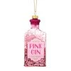 Sass & Belle Pink Gin Bottle | Luxury Glass Christmas Bauble Tree Decoration