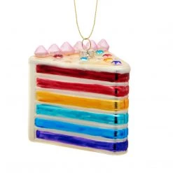 Sass & Belle Rainbow Cake | Luxury Glass Christmas Bauble Tree Decoration