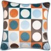 Malini 60s Inspired Retro Orange & Sky Blue Designer Cushion (45x45m)