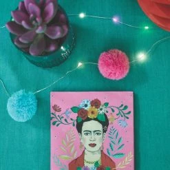 Talking Tables Pink Frida Kahlo Cocktail Napkin (Pack Of 20) Party