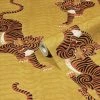 Ashton And Barrow Tibetan Tiger Luxury Patterned Wallpaper - Mustard Yellow (10.5m Length)