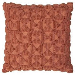 Ashton And Barrow Boho Textured Cotton Feather Cushion - Brick (45x45m) NEW IN!