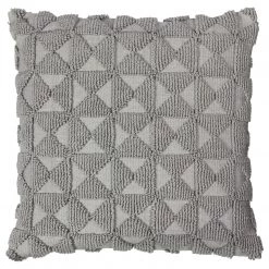 Ashton And Barrow Boho Textured Cotton Feather Cushion - Elephant Grey (45x45m) Soft Furnishings