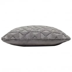 Ashton And Barrow Boho Textured Cotton Feather Cushion - Elephant Grey (45x45m) Soft Furnishings