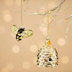 Sass & Belle Golden Bee | Luxury Glass Christmas Bauble Tree Decoration