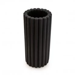 Ashton And Barrow NEW IN! Matte Black Ribbed Display Vase - 32cm