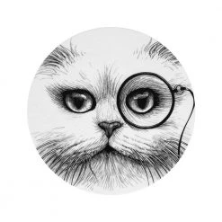 Rory Dobner - Cat Monocle Coasters (Set Of 4) Bar & Kitchen