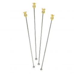Talking Tables Bar & Kitchen Posh Pineapple Party Drink Stirrers Gold & Silver (19cm) - Party