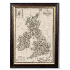 Ashton And Barrow Vintage Map Of The British Isles C.1838 - Rectangular Glass-Framed Print