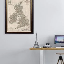 Ashton And Barrow Vintage Map Of The British Isles C.1838 - Rectangular Glass-Framed Print