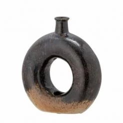 Bloomingville Decor Accessories Modern Dark Green Circular Donut Vase