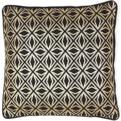Malini LUX Geometric Strut Cushion - Black & Gold - Paul Moneypenny (45x45)