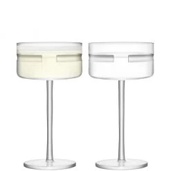 LSA Horizon Champagne/Cocktail Saucer 290ml Clear/Cut (Set Of 2)