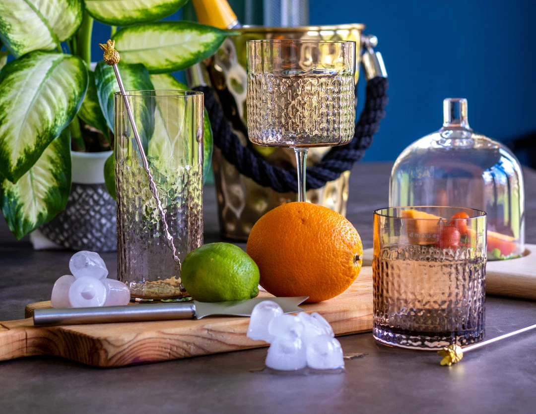 LSA Wicker Wine Glass Taupe 320ml (Set Of 2) 6 LSA Wicker Wine Glass Taupe 320ml (Set Of 2)