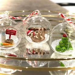 Sass & Belle Santa Stop Here Dome | Luxury Glass Christmas Bauble Tree Decoration
