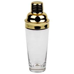 Ashton And Barrow Bar & Kitchen Roaring 20's - Gold Trimmed Glass Drinks Shaker