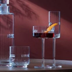 LSA Horizon Champagne/Cocktail Saucer 290ml Clear/Cut (Set Of 2)