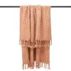 Ashton And Barrow Blush Pink Chunky Knit Fringed Throw Blanket Soft Furnishings