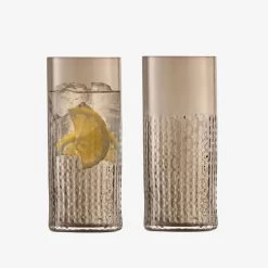 LSA Wicker Highball Taupe 400ml (Set Of 2) Glassware