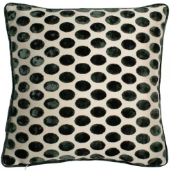 Malini Sumptuous Grand Balham Polkadot Cushion (56x56) - Green Velvet