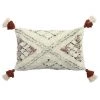 Ashton And Barrow White & Brick Deep-Pile Persian Style Tassel Feather Cushion (30x50cm)