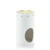 Ashleigh & Burwood Ceramic Oil Burner Tower - White & Gold Burners & Essential Oils