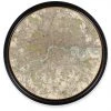Ashton And Barrow Art & Prints Vintage Map Of London C.1905 - Round Glass-Framed Print With Gold Detail