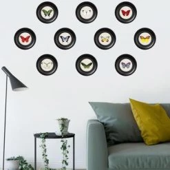 Ashton And Barrow Vintage Tropical Butterfly C.1835 - Mini Round Glass-Framed Print With Gold Detail Art & Prints